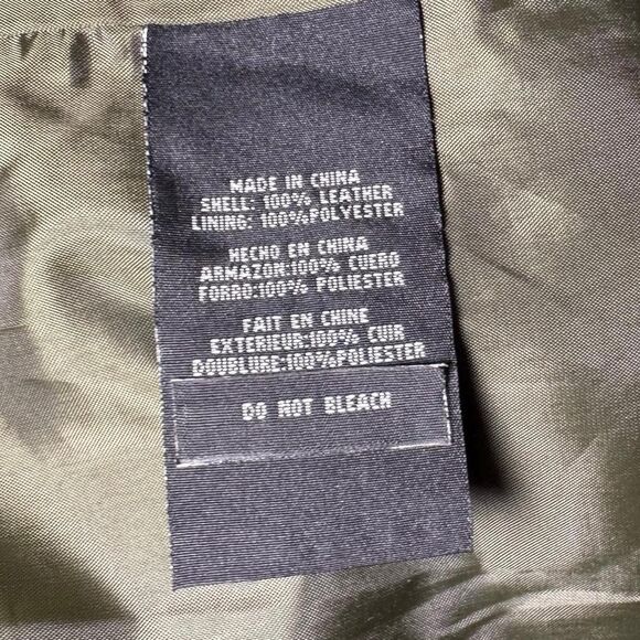 Men’s XXL Olive Green Suede Leather Jacket ISZ Leathers Button Front Coat Lined - Picture 5 of 6